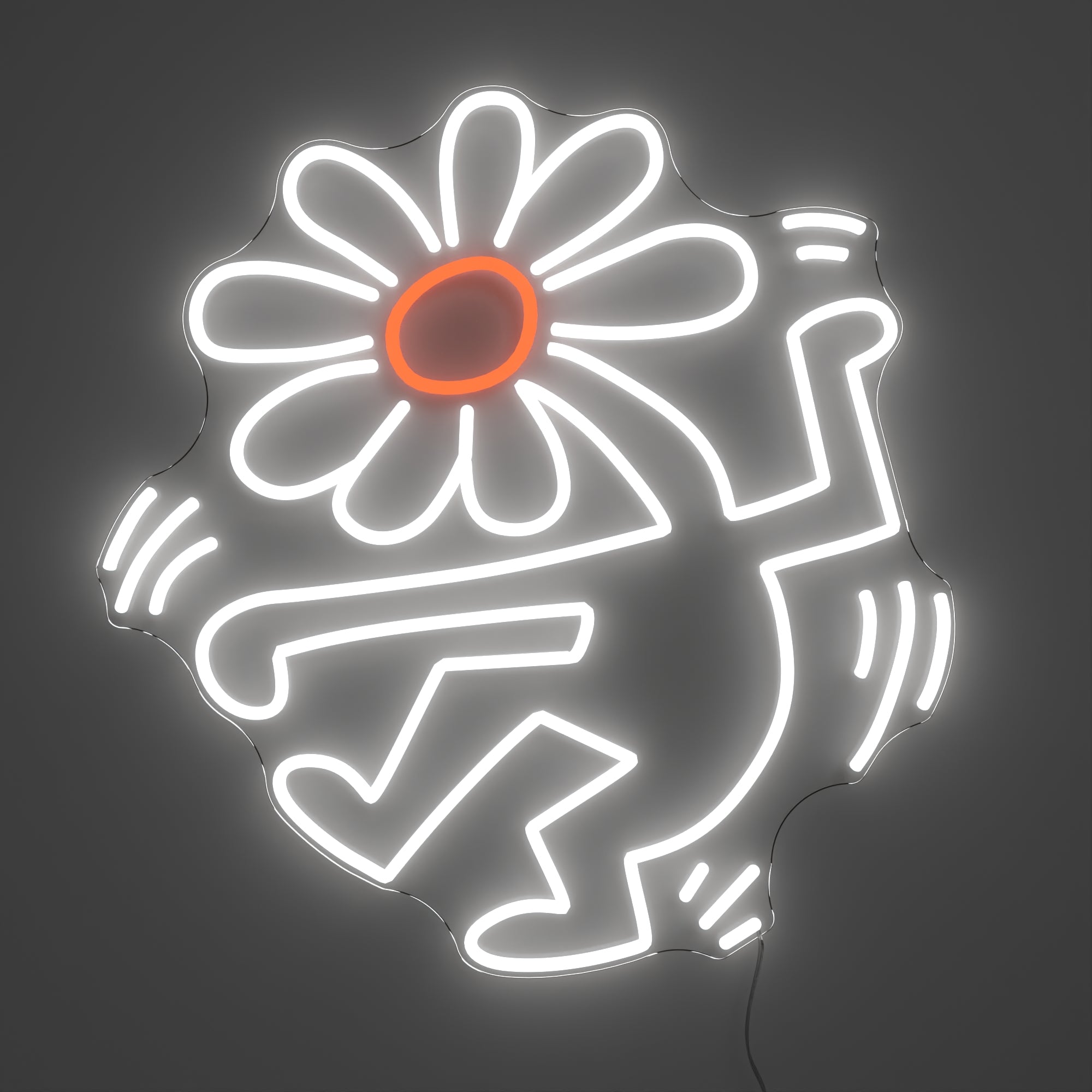 Flower Head, YP x Keith Haring, signe en néon LED